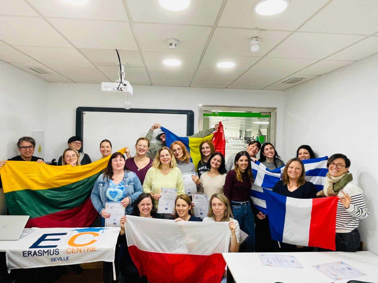 ERASMUS CENTRE SEVILLE. CERTIFICATE CEREMONY. KA1. Teacher training courses. Erasmus plus.