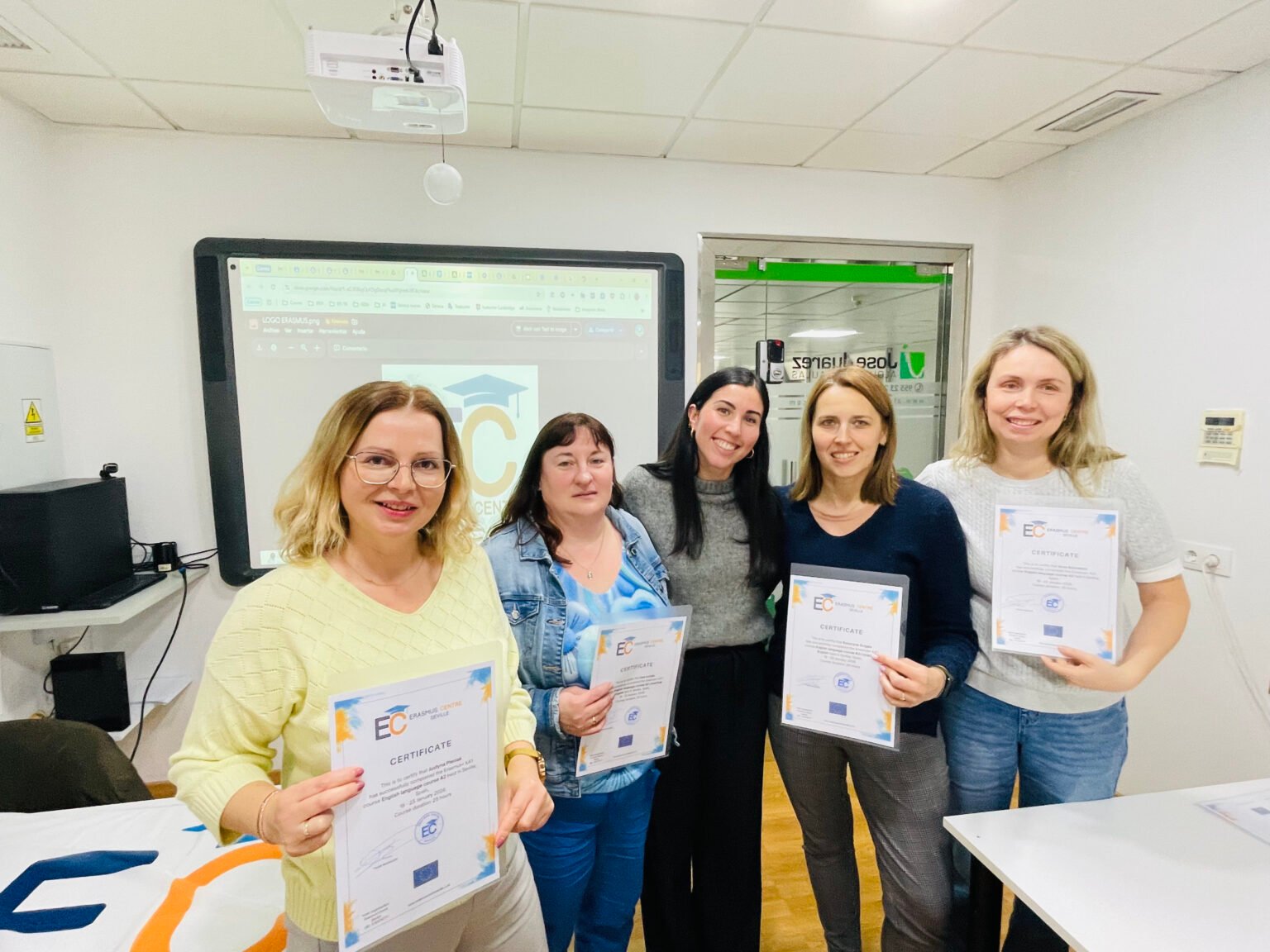 ERASMUS CENTRE SEVILLE. CERTIFICATE CEREMONY. KA1. Teacher training courses. Erasmus plus.