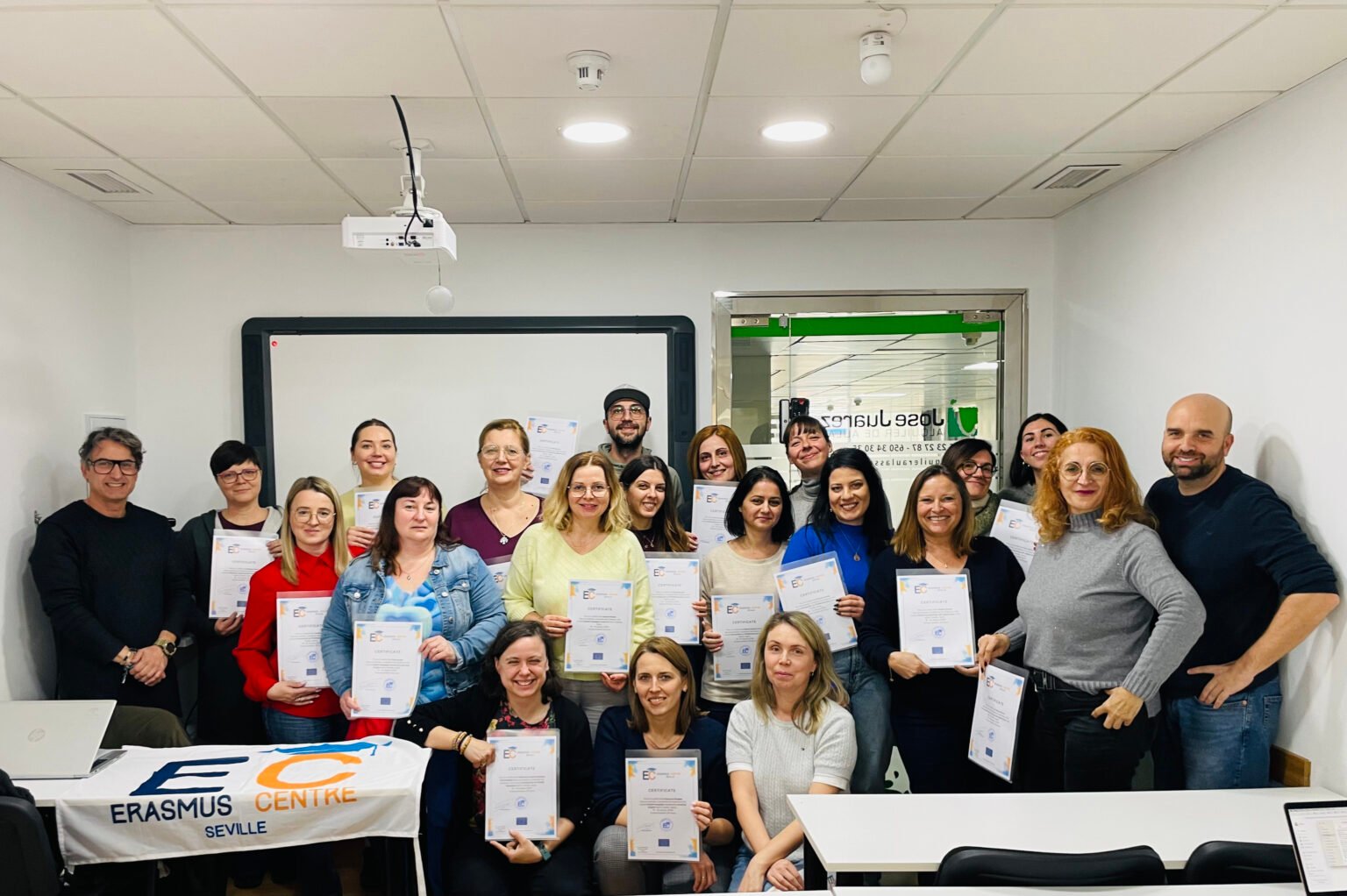 ERASMUS CENTRE SEVILLE. CERTIFICATE CEREMONY. KA1. Teacher training courses. Erasmus plus.